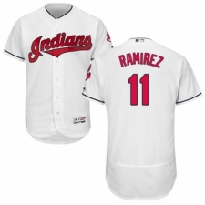 Men's Majestic Cleveland Indians #11 Jose Ramirez White Home Flex Base Authentic Collection MLB Jersey