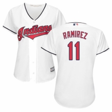 Women's Majestic Cleveland Indians #11 Jose Ramirez Authentic White Home Cool Base MLB Jersey