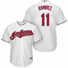 Youth Majestic Cleveland Indians #11 Jose Ramirez Replica White Home Cool Base MLB Jersey