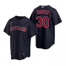 Men's Nike Cleveland Indians #30 Tyler Naquin Navy Alternate Stitched Baseball Jersey