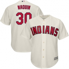 Youth Majestic Cleveland Indians #30 Tyler Naquin Replica Cream Alternate 2 Cool Base MLB Jersey