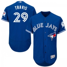Men's Majestic Toronto Blue Jays #29 Devon Travis Blue Alternate Flex Base Authentic Collection MLB Jersey