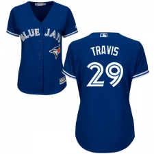 Women's Majestic Toronto Blue Jays #29 Devon Travis Authentic Blue Alternate MLB Jersey