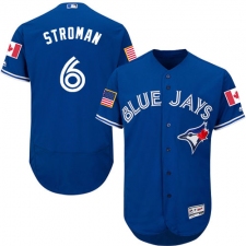 Men's Majestic Toronto Blue Jays #6 Marcus Stroman Authentic Royal Blue Fashion Stars & Stripes Flex Base MLB Jersey