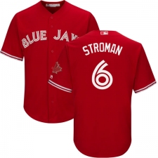 Men's Majestic Toronto Blue Jays #6 Marcus Stroman Replica Scarlet Alternate Cool Base MLB Jersey