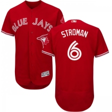 Men's Majestic Toronto Blue Jays #6 Marcus Stroman Scarlet Flexbase Authentic Collection Alternate MLB Jersey
