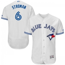 Men's Majestic Toronto Blue Jays #6 Marcus Stroman White Home Flex Base Authentic Collection MLB Jersey