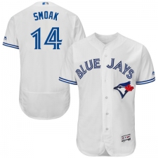 Men's Majestic Toronto Blue Jays #14 Justin Smoak White Home Flex Base Authentic Collection MLB Jersey