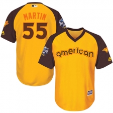 Youth Majestic Toronto Blue Jays #55 Russell Martin Authentic Yellow 2016 All-Star American League BP Cool Base MLB Jersey