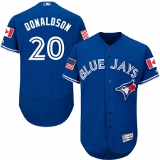 Men's Majestic Toronto Blue Jays #20 Josh Donaldson Authentic Royal Blue Fashion Stars & Stripes Flex Base MLB Jersey