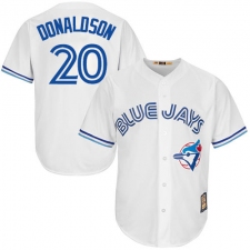 Men's Majestic Toronto Blue Jays #20 Josh Donaldson Replica White Cooperstown MLB Jersey
