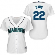Women's Majestic Seattle Mariners #22 Robinson Cano Authentic White Home Cool Base MLB Jersey