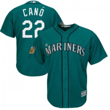 Youth Majestic Seattle Mariners #22 Robinson Cano Authentic Aqua 2017 Spring Training Cool Base MLB Jersey
