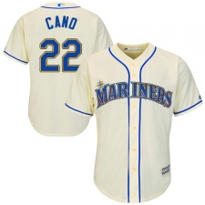 Youth Majestic Seattle Mariners #22 Robinson Cano Authentic Cream Alternate Cool Base MLB Jersey