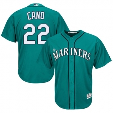Youth Majestic Seattle Mariners #22 Robinson Cano Authentic Teal Green Alternate Cool Base MLB Jersey