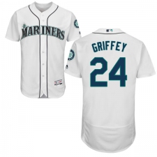 Men's Majestic Seattle Mariners #24 Ken Griffey White Home Flex Base Authentic Collection MLB Jersey