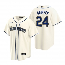 Men's Nike Seattle Mariners #24 Ken Griffey Jr. Cream Alternate Stitched Baseball Jersey