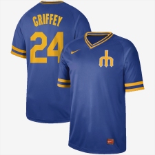 Men's Nike Seattle Mariners #24 Ken Griffey Nike Cooperstown Collection Legend V-Neck Jersey Royal