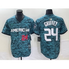 Men's Nike Seattle Mariners #24 Ken Griffey Number Teal 2023 All Star Cool Base Stitched Jersey1