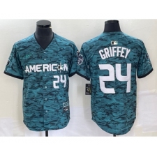 Men's Nike Seattle Mariners #24 Ken Griffey Number Teal 2023 All Star Cool Base Stitched Jersey2
