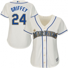 Women's Majestic Seattle Mariners #24 Ken Griffey Replica Cream Alternate Cool Base MLB Jersey