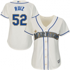 Women's Majestic Seattle Mariners #52 Carlos Ruiz Authentic Cream Alternate Cool Base MLB Jersey