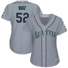 Women's Majestic Seattle Mariners #52 Carlos Ruiz Authentic Grey Road Cool Base MLB Jersey