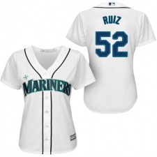 Women's Majestic Seattle Mariners #52 Carlos Ruiz Authentic White Home Cool Base MLB Jersey