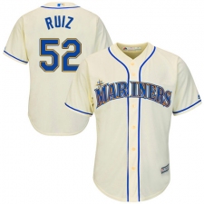 Youth Majestic Seattle Mariners #52 Carlos Ruiz Authentic Cream Alternate Cool Base MLB Jersey