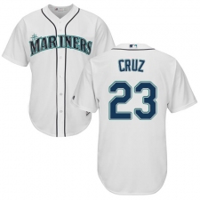 Men's Majestic Seattle Mariners #23 Nelson Cruz Replica White Home Cool Base MLB Jersey