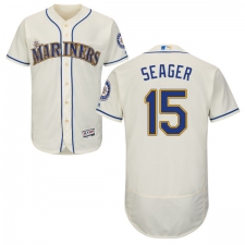 Men's Majestic Seattle Mariners #15 Kyle Seager Cream Alternate Flex Base Authentic Collection MLB Jersey
