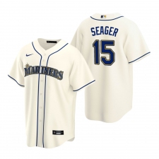 Men's Nike Seattle Mariners #15 Kyle Seager Cream Alternate Stitched Baseball Jersey