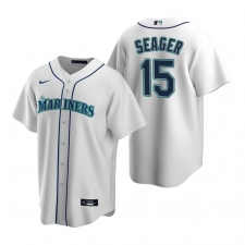Men's Nike Seattle Mariners #15 Kyle Seager White Home Stitched Baseball Jersey