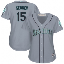 Women's Majestic Seattle Mariners #15 Kyle Seager Authentic Grey Road Cool Base MLB Jersey
