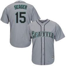 Youth Majestic Seattle Mariners #15 Kyle Seager Replica Grey Road Cool Base MLB Jersey