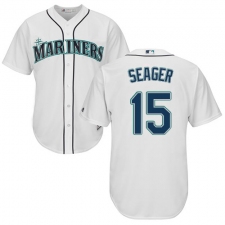Youth Majestic Seattle Mariners #15 Kyle Seager Replica White Home Cool Base MLB Jersey