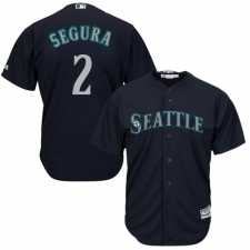 Youth Majestic Seattle Mariners #2 Jean Segura Authentic Navy Blue Alternate 2 Cool Base MLB Jersey