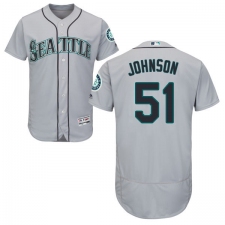 Men's Majestic Seattle Mariners #51 Randy Johnson Grey Road Flex Base Authentic Collection MLB Jersey