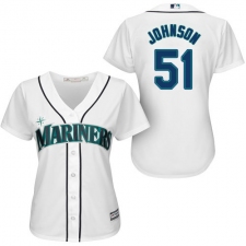 Women's Majestic Seattle Mariners #51 Randy Johnson Authentic White Home Cool Base MLB Jersey