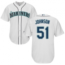 Youth Majestic Seattle Mariners #51 Randy Johnson Authentic White Home Cool Base MLB Jersey