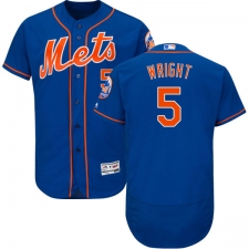 Men's Majestic New York Mets #5 David Wright Royal Blue Alternate Flex Base Authentic Collection MLB Jersey