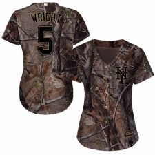 Women's Majestic New York Mets #5 David Wright Authentic Camo Realtree Collection Flex Base MLB Jersey