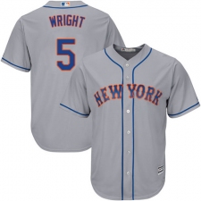 Youth Majestic New York Mets #5 David Wright Authentic Grey Road Cool Base MLB Jersey