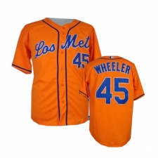 Men's Majestic New York Mets #45 Zack Wheeler Replica Orange Los Mets Cool Base MLB Jersey