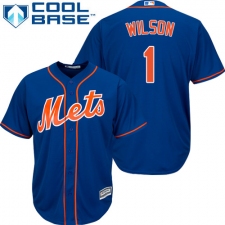 Youth Majestic New York Mets #1 Mookie Wilson Replica Royal Blue Alternate Home Cool Base MLB Jersey