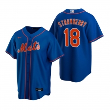 Men's Nike New York Mets #18 Darryl Strawberry Royal Alternate Stitched Baseball Jersey