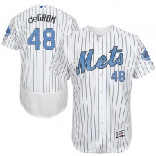 Men's Majestic New York Mets #48 Jacob deGrom Authentic White 2016 Father's Day Fashion Flex Base MLB Jersey
