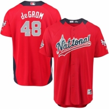 Men's Majestic New York Mets #48 Jacob deGrom Game Red National League 2018 MLB All-Star MLB Jersey