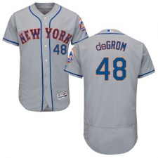 Men's Majestic New York Mets #48 Jacob deGrom Grey Road Flex Base Authentic Collection MLB Jersey