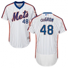 Men's Majestic New York Mets #48 Jacob deGrom White Alternate Flex Base Authentic Collection MLB Jersey